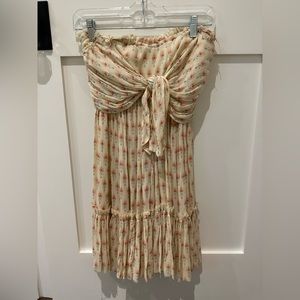 Free People Distressed Strapless Dress